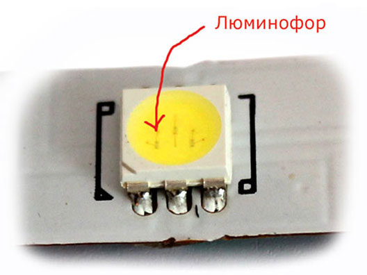 светодиод залитый люминофором