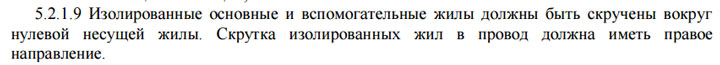 направление скрутки провода