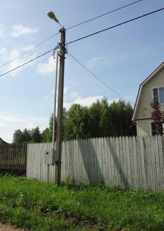 размещение шкафа учета на опоре
