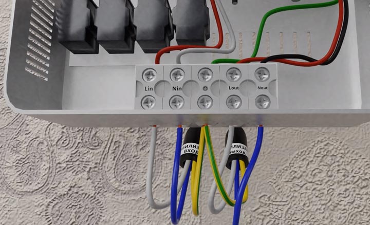 присоединение кабеля на нагрузку стабилизатора напряжения