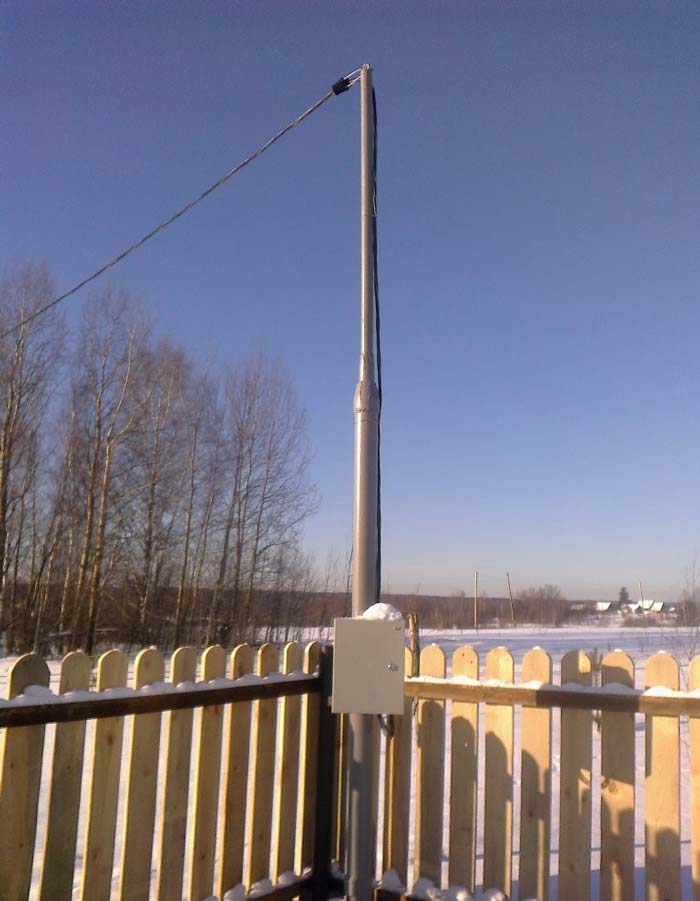 круглая труба под крепление шкафа учета и подключения СИП