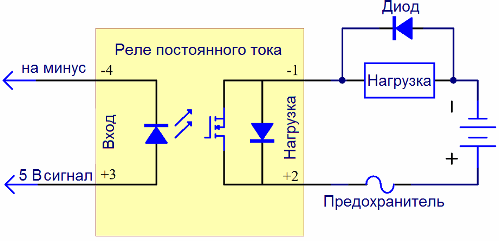 Монтаж твердотельного реле (схема установки)